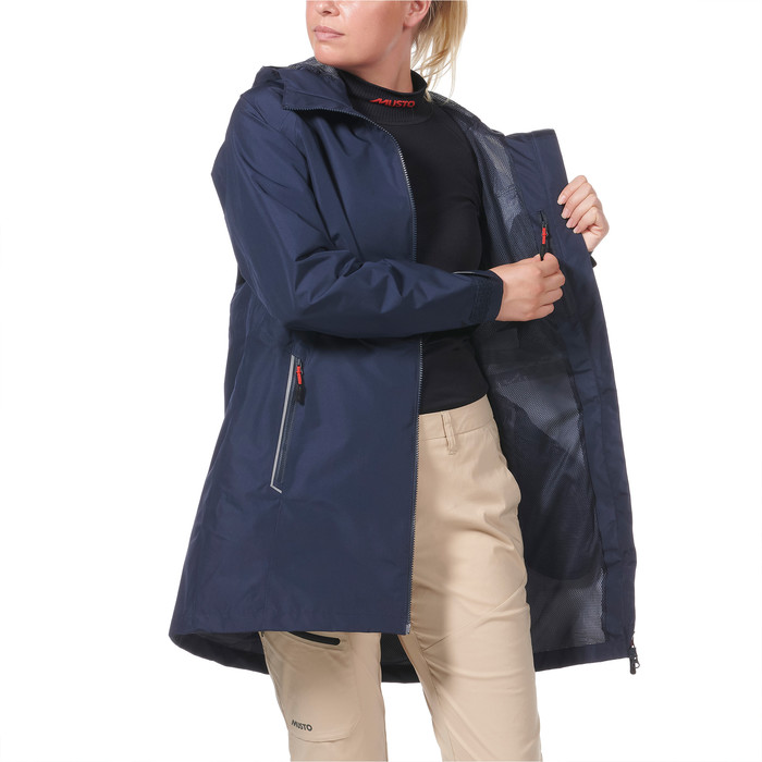 2024 Musto Womens Sardinia Long Rain Jacket 82454 - Navy